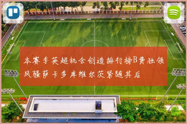 本赛季英超机会创造排行榜B费独领风骚萨卡多库维尔茨紧随其后